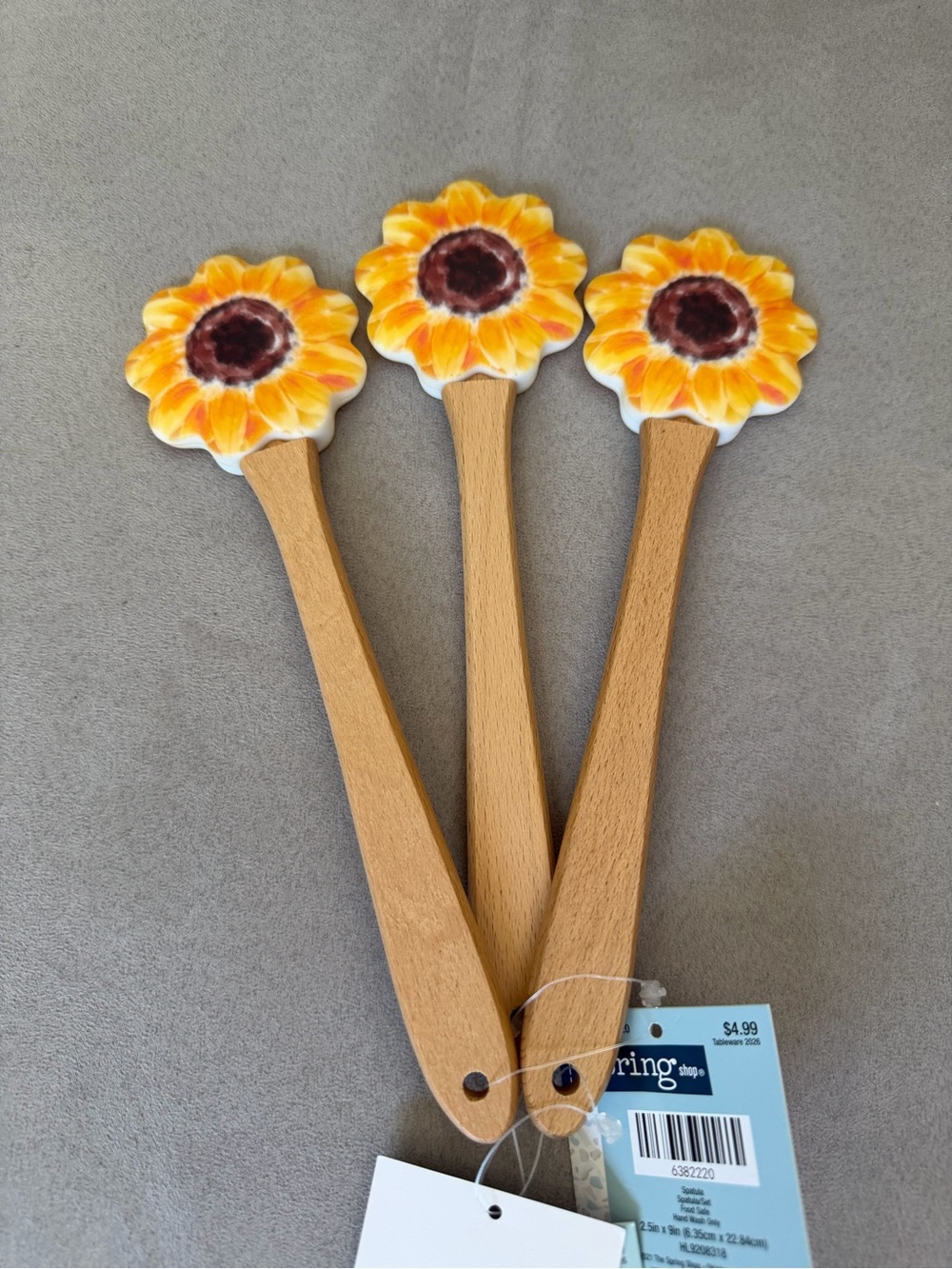 3 sunflower, spatulas, kitchen, decor, cooking utensil